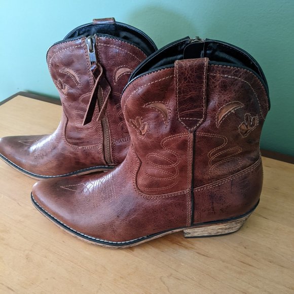 Ladies Brown Dingo Cowboy Boots - Picture 2 of 6